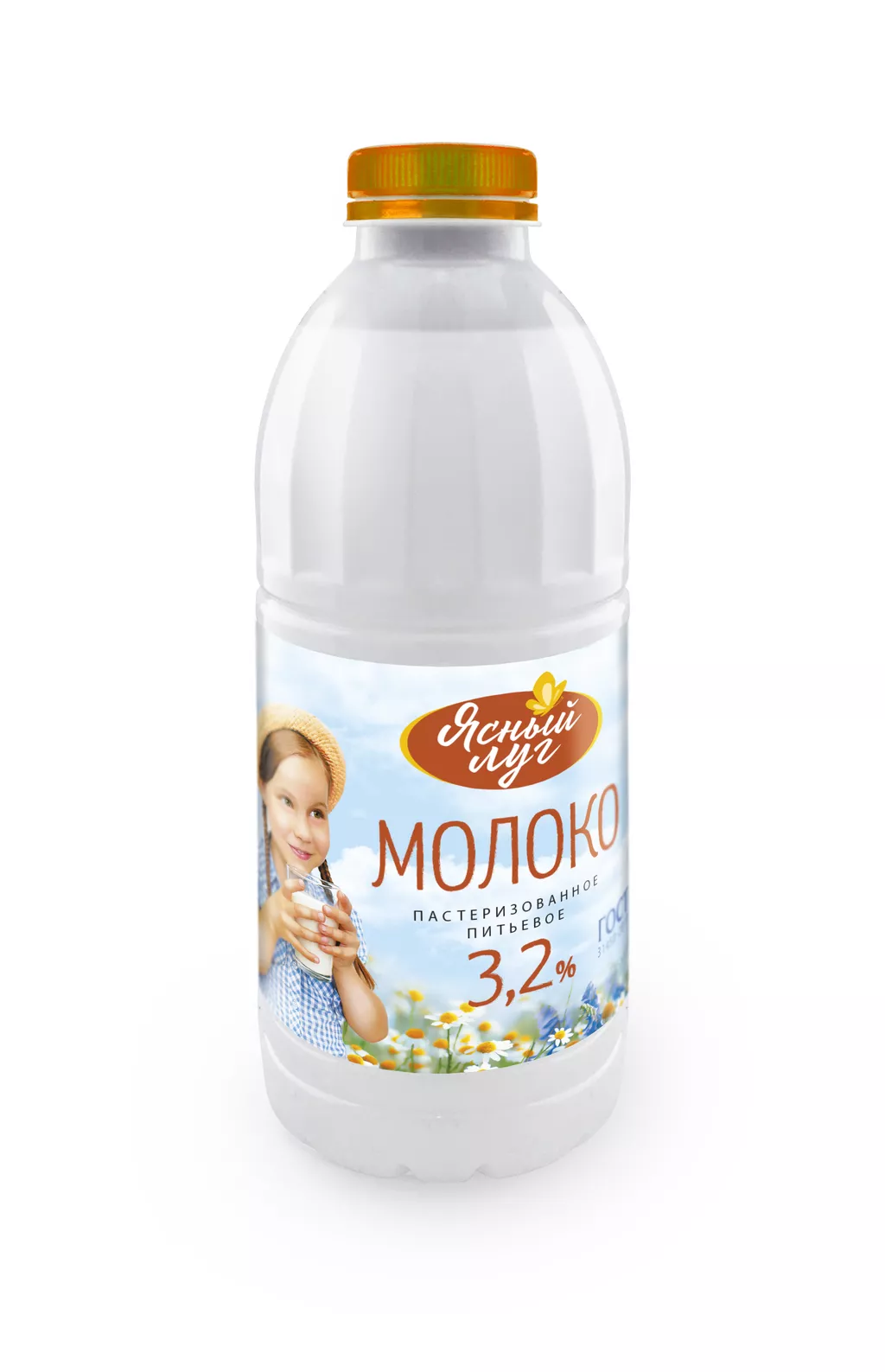 фотография продукта Молоко 3,2% "Ясный луг" (ПЭТ бутылка) 
